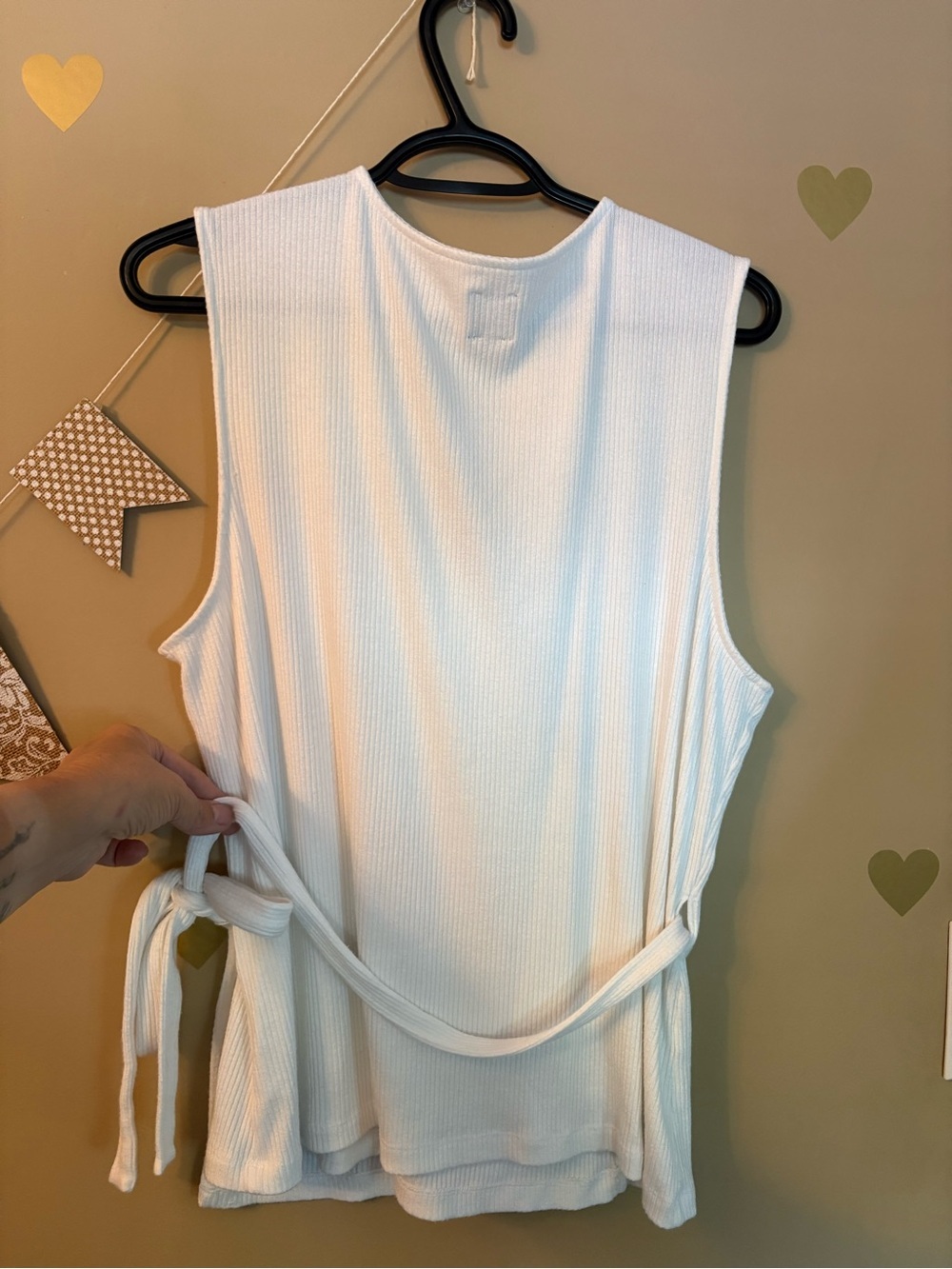 GAP Cream Ribbed Wrap Tank Top - Picture 8 of 8